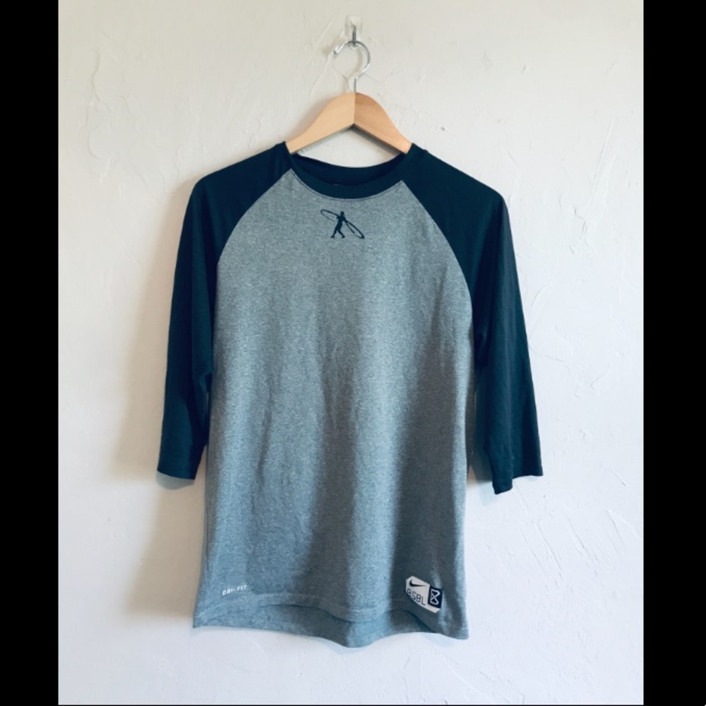 Nike Gray & Black Baseball Dri-Fit Tee